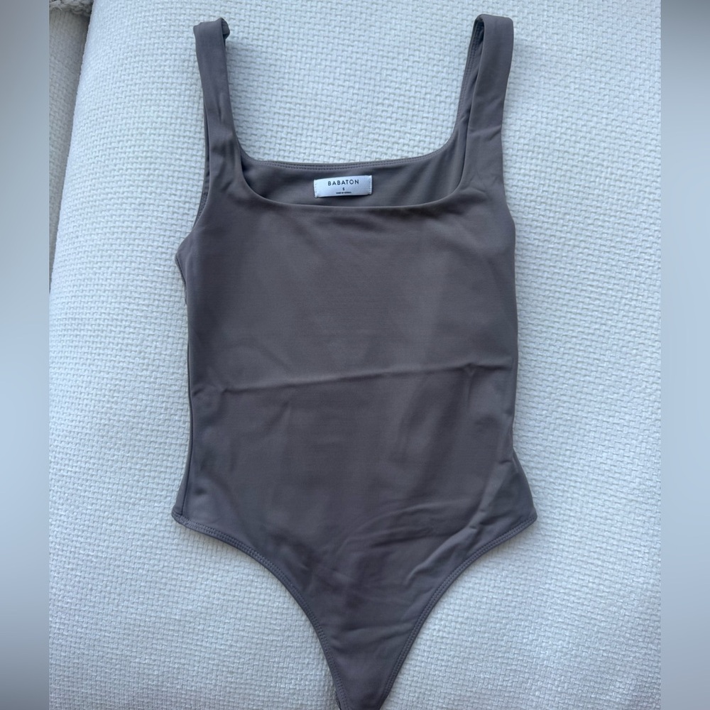 Babaton One-Piece Bodysuit in Taupe Brown